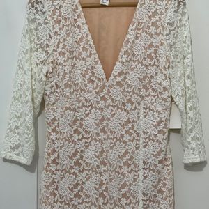 White lace dress; size L
